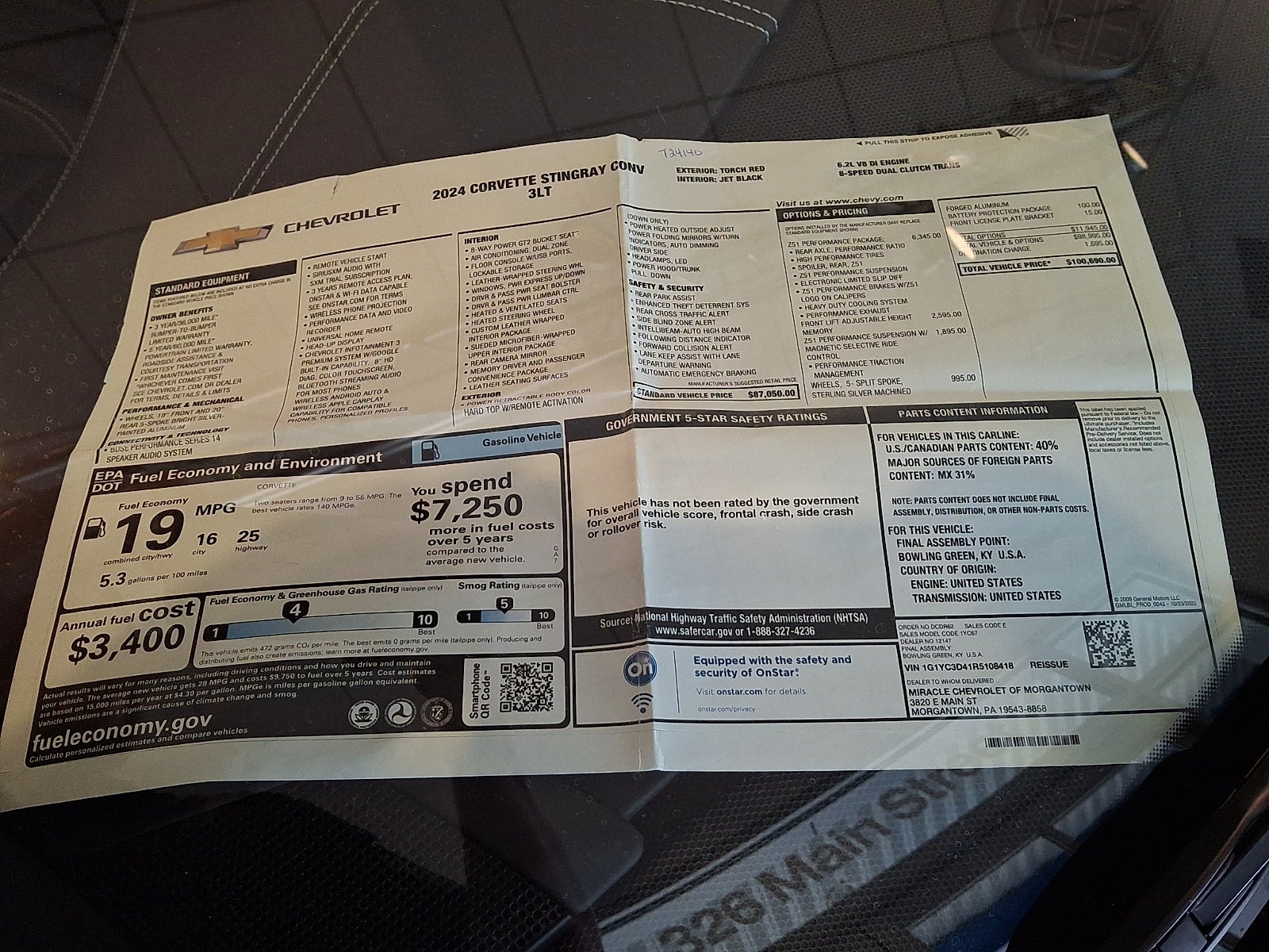 2024 Chevrolet Corvette Stingray 3LT