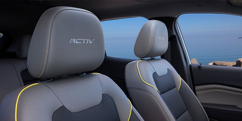 Grey and yellow seats in a 2024 Chevrolet Trax